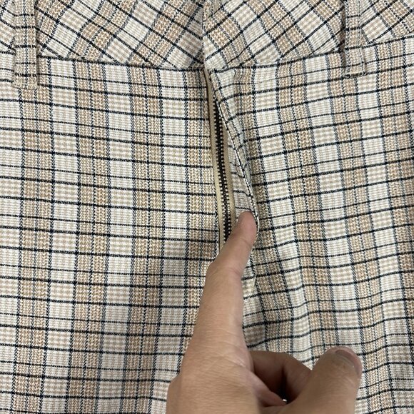 Volcom Womens Chino Pants Size 28 Tan Plaid High Waist Trousers Casual - Picture 12 of 16